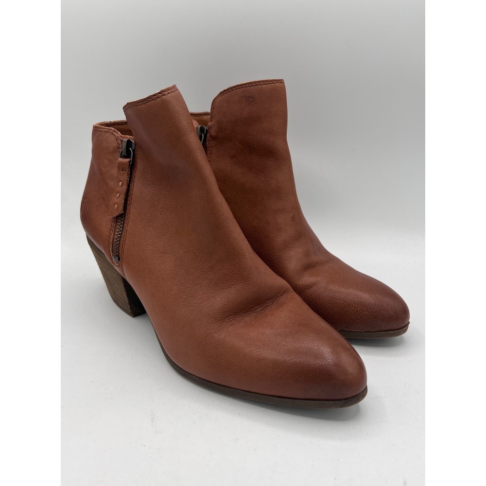 Frye Judith Double Zip Ankle Boots Leather Brown Women's 8.5 Heeled Boho Western